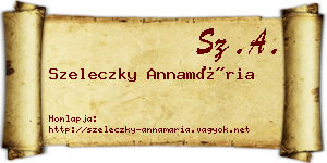 Szeleczky Annamária névjegykártya
