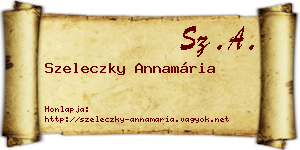 Szeleczky Annamária névjegykártya